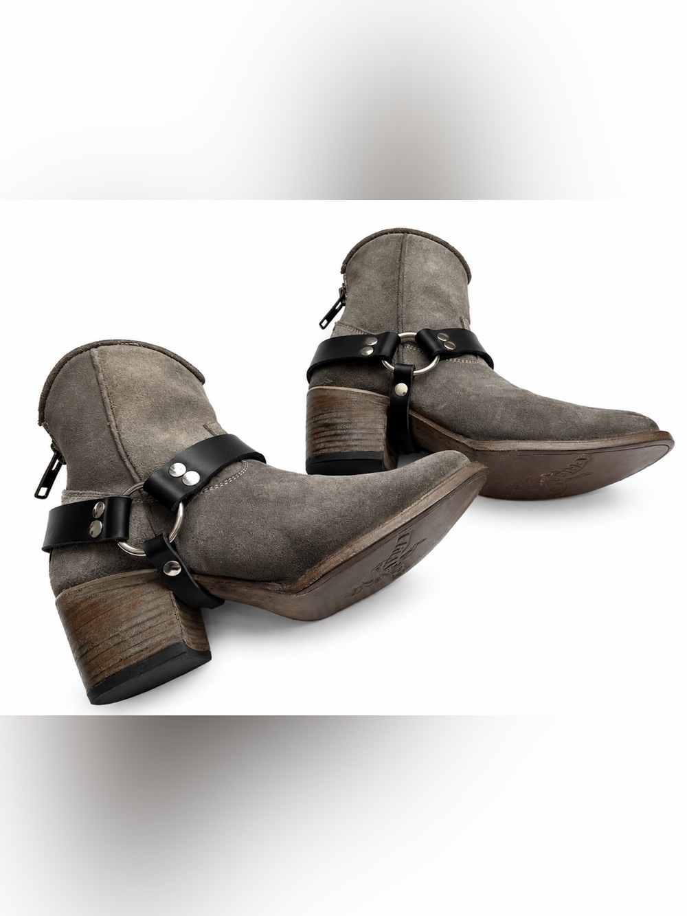 Freebird by Steven Spirit Grey Suede Harness Ankle Boots Size 8 NIB - Picture 12 of 16